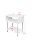 PEKA Yan Sehpa - Salon - Oturma Odası Zigon Sehpa - Beyaz - 5