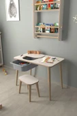 PEKA Çocuk Çalışma Oyun Etkinlik Ve Aktivite Masası Tek Tabureli Sepetli Mdf Ahşap thumbnail 2