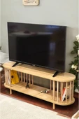 PEKA Tv Sehpası Raflı Tv Ünitesi Televizyon Sehpası Ahşap Ayaklı thumbnail 1