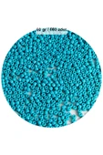 Turquaz Mavi Renk 4 mm Yaklaşık 660 adet / 60 gram Cam Boncuk Oya Yazma Bileklik ve Kolye - 1