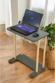 PEKA Yüksek Kalite Tekerlekli Laptop Sehpası Kahvaltı Masası Yan Sehpa thumbnail 1