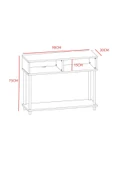 PEKA Ahşap Ayaklı Dresuar Dekoratif Raflı Kahve Köşesi Konsol Modern Çok Amaçlı Raf - Beyaz thumbnail 4