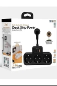 Çoklu Kablolu Priz Yüksek Gerilim Korumalı 3’lü Priz 1x Usb 2x Type-c Çıkışlı Grup Priz Çoğaltıcı Siyah - 5