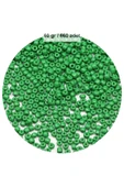 Opak Yeşil Renk 4 mm Yaklaşık 660 adet / 60 gram Cam Boncuk Oya Yazma Bileklik ve Kolye - 1