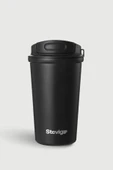Stevig ST-250 4 Work Flip Open Coffee Mug Çelik Termos 400ML Black - 4