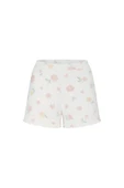 Kadın Pamuklu Çiçek Desenli Kısa Kollu Şortlu Pijama Takımı - 2
