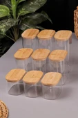 Bambum Multy 9'lu Bambu Kapaklı Cam Saklama Kabı 600ml + 1000ml + 1500ml - 3
