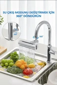 Krom Tasarruflu 4 Modlu Ayarlanabilir Musluk Başlığı Lavabo Batarya Fıskiye Ucu Perlatör - 4