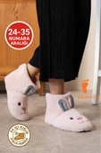 Albishoes Kız Çocuk Kulak Tavşan Figürlü Ev Botu Panduf Çocuk Peluş Rahat Sessiz Taban Ev Ayakkabısı - 1