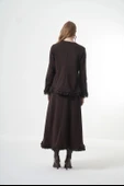 Misswhence Güpür Detaylı Etek Takım  38004kahverengi thumbnail 2