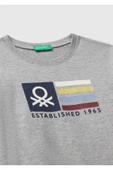 Erkek Çocuk Organik Pamuklu Önü Logo Baskılı Uzun Kollu Jarse T-shirt - 6