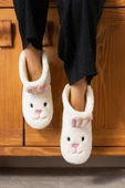 Albishoes Kız Çocuk Kulak Tavşan Figürlü Ev Botu Panduf Çocuk Peluş Rahat Sessiz Taban Ev Ayakkabısı - 3