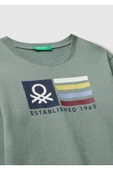 Erkek Çocuk Organik Pamuklu Önü Logo Baskılı Uzun Kollu Jarse T-shirt - 3