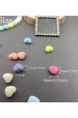 60 gr (300 adet) Şeker Rengi Akrilik Kalp Boncuklar Renkli Karışık Plastik Pastel Boncuklar Ara Boncuk Kalp Şekilli Koly thumbnail 3