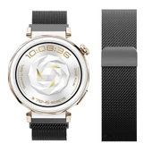 Huawei Watch GT5 Pro 42mm Uyumlu Manyetik Milanese Loop Metal Kordon   Siyah thumbnail 3