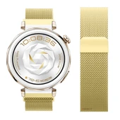 Huawei Watch GT5 Pro 42mm Uyumlu Manyetik Milanese Loop Metal Kordon   Gold thumbnail 3