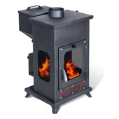 Etinova Eti-K5 Küçük Üç Tarafı Camlı Fırınsız Şömine Tipi Pelet Soba - 1