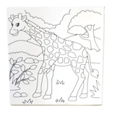 Hayal Sepeti zürafa modeli Tuval 20 X 20  6lı boya, fırça Boyama seti - 2