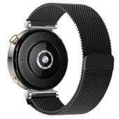 Huawei Watch GT5 Pro 42mm Uyumlu Manyetik Milanese Loop Metal Kordon   Siyah thumbnail 2