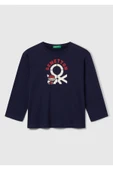Erkek Çocuk Çok Renkli Logo Baskılı Bisiklet Yaka Uzun Kollu T-Shirt - 1