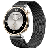 Huawei Watch GT4 41mm Uyumlu Manyetik Milanese Loop Metal Kordon   Siyah thumbnail 1