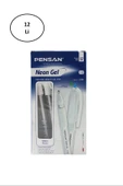 Pensan Neon Jel Kalem 1 Mm Beyaz 2290 12'li - 1
