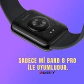 Sneezy Xiaomi Mi Band 8 Pro Uyumlu Woven Wire Tasarım Metal Hasır Kordon  Koyu Gri - 3