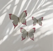 Dekoratif Üçlü Kelebek Duvar Süsü Ev Dekoru - 1