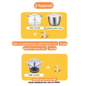 Instantchopper 1000 PRO 2.3 L Cam ve Çelik Hazneli Et Kıyma & Sebze Rondo Doğrayıcı  1.2 L Hazne - 1