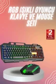 RGB Işıklı Gaming Oyuncu Klavye Q Klavye Mouse Hediyeli thumbnail 1