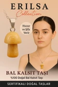 Sertifikalı Mantar Model Bal Kalsit Taşı Kolye Huzur ve Şifa Veren Doğal Taş - 1