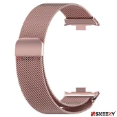 Sneezy Xiaomi Mi Band 8 Pro Uyumlu Woven Wire Tasarım Metal Hasır Kordon  Rose thumbnail 5