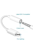 İphone Uyumlu Kablolu Kulaklık Çevirici Adaptör Lightning To Headphone Jack Dönüştürücü thumbnail 2
