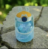 Çıkartma Hediyeli, Ithal Lüx Kulaklı mavil-Turuncu Matara/suluk 1100 ml - 2