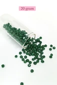 Dökme Cam Kum Boncuk Büyük Boy (6/0) 4 mm - 20 Gram - Koyu Yeşil - BNC104 thumbnail 1