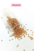 Dökme Cam Kum Boncuk (8/0) 3 mm - 20 Gram - Şeffaf Bal Rengi - BNC143 - 1