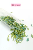 Uzun Boru Kesme Boncuk Çap 2mm Uzunluk 10 mm - 20 Gram - Yeşil Mavi - BNC250 thumbnail 1