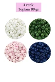 Dökme Cam Kum Boncuk Büyük Boy (6/0) 4 mm - 4 Renk - Toplam 80 Gram - BNC408 thumbnail 1