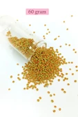 Dökme Cam Kum Boncuk (11/0) 2 mm - 60 Gram -  Sarı Turuncu - BNC066 - 1