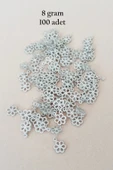 Oya Abiye Bileklik Kolye Pleksi Metalik Plastik Pul Gümüş Renk 8 gram 100 adet - BNC528 - 1