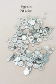 Oya Abiye Bileklik Kolye Pleksi Metalik Plastik Pul Gümüş Renk 8 gram 70 adet - BNC510 - 1
