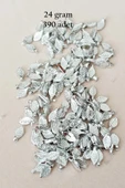 Oya Abiye Bileklik Kolye Pleksi Metalik Plastik Pul Gümüş Renk 24 gram 390 adet - BNC574 - 1