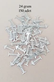 Oya Abiye Bileklik Kolye Pleksi Metalik Plastik Pul Gümüş Renk 24 gram 150 adet - BNC589 - 1