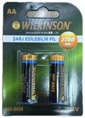 KALİTE Şarjlı Pil Kalem pil 2700 mah 2li Kart - 1