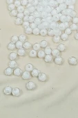 Yuvarlak Boncuk İçten Boncuklu Bileklik Çanta Boncuğu 8 mm 50 gr Beyaz - BNC470 - 2