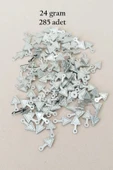 Oya Abiye Bileklik Kolye Pleksi Metalik Plastik Pul Gümüş Renk 24 gram 285 adet - BNC565 - 1