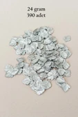 Oya Abiye Bileklik Kolye Pleksi Metalik Plastik Pul Gümüş Renk 24 gram 390 adet - BNC567 - 1