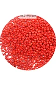 Koyu Turuncu Renk 4 mm Yaklaşık 1100 adet / 100 gram Cam Boncuk Oya Yazma Bileklik ve Kolye - 1