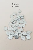 Oya Abiye Bileklik Kolye Pleksi Metalik Plastik Pul Gümüş Renk 8 gram 40 adet - BNC524 - 1