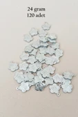 Oya Abiye Bileklik Kolye Pleksi Metalik Plastik Pul Gümüş Renk 24 gram 120 adet - BNC584 - 1